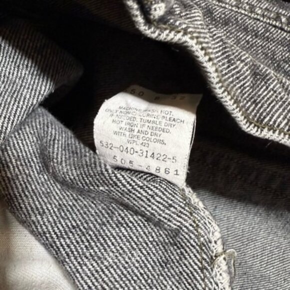 Vintage 90s Levis Jeans 505 Black Stone Wash Straight Leg Regular Denim 40x31 - Picture 9 of 14